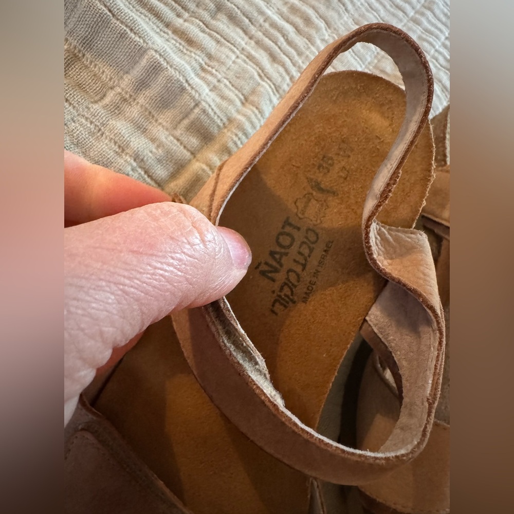 Naot - Aisha 
Women's Tan Adjustable Slingback Sandals size 38 W - 7.5 - Picture 4 of 12
